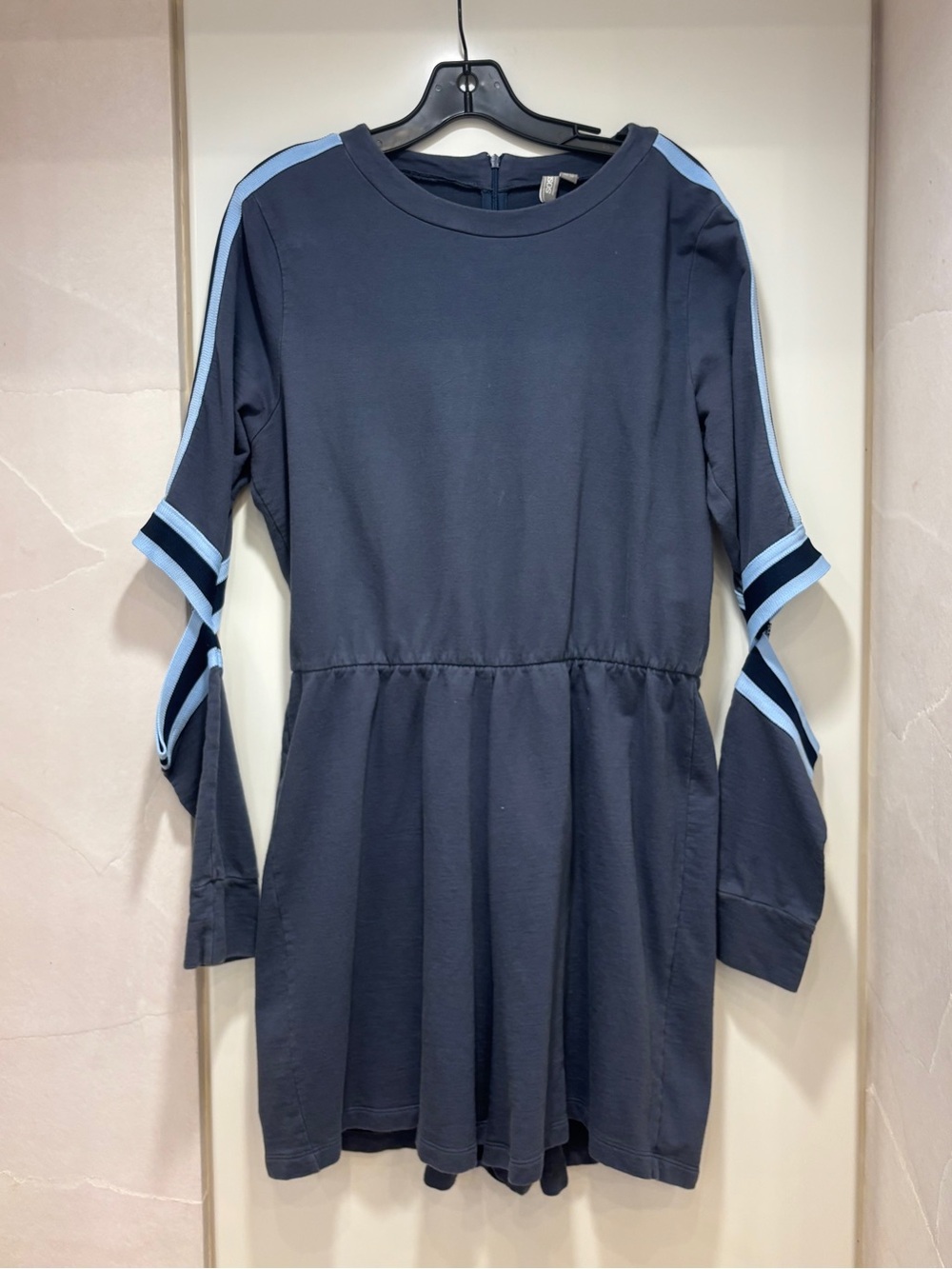 ASOS Navy Jumpsuit with Light Blue Striped Details
